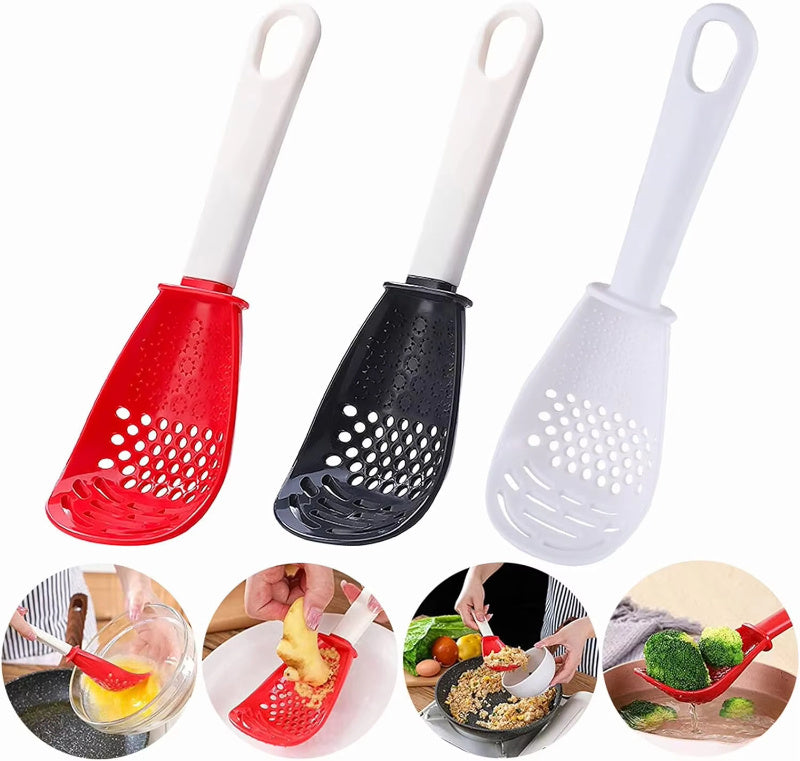 2-in-1 Multifunctional Cooking Spoon & Masher – Slotted Stir-Fry Kitchen Tool