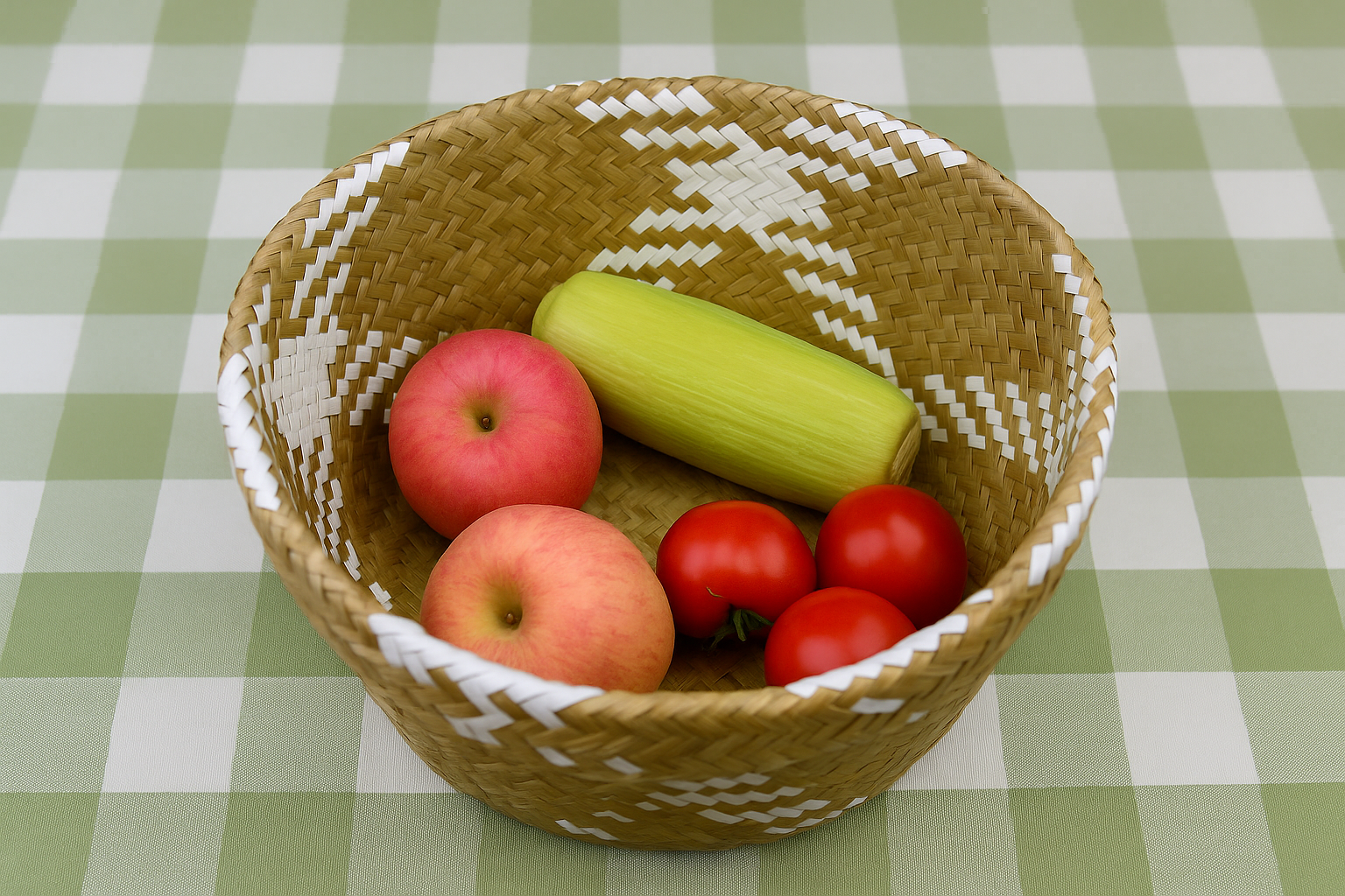 Straw Fruit Folding Basket Kitchen Organizing Decoration