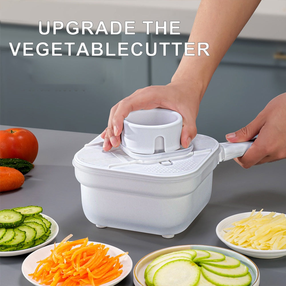 All-In-One Multifunctional Vegetable Chopper With Drain & Storage Basket